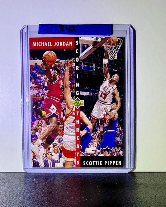 Michael Jordan Scottie Pippen Scoring Threats 1992-93 Upper Deck #62 Card Bulls - Basketball Card Single