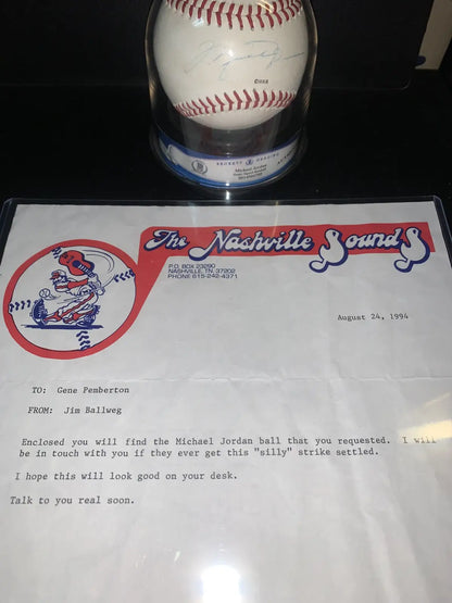 Michael Jordan Signed Rawlings Southern League Baseball BAS Encap’d Auto Ball