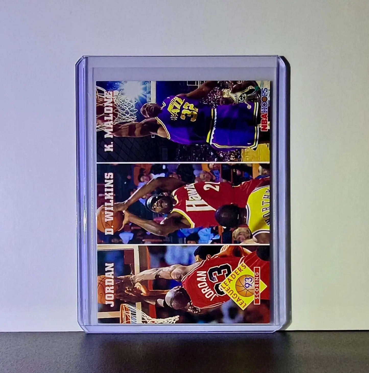 Michael Jordan Wilkins Malone 1993-94 NBA Hoops League Leaders #283 Card Bulls - Basketball Card Single