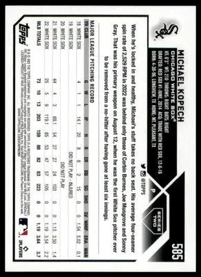 Michael Kopech 2023 Topps #585 Chicago White Sox - Baseball Card Single