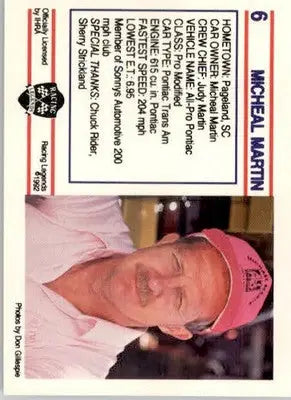 Michael Martin - 1991 Racing Legends IHRA - #6 - Racing - Racing Card Single