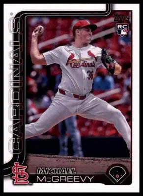 Michael McGreevy Rookie 2025 Topps #193 St. Louis Cardinals - Baseball Card Single