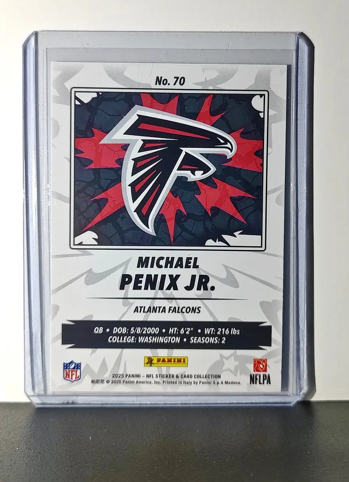 Michael Penix Jr. 2025 Panini NFL #70 Foil Sticker Card Atlanta Falcons - Football Card Single