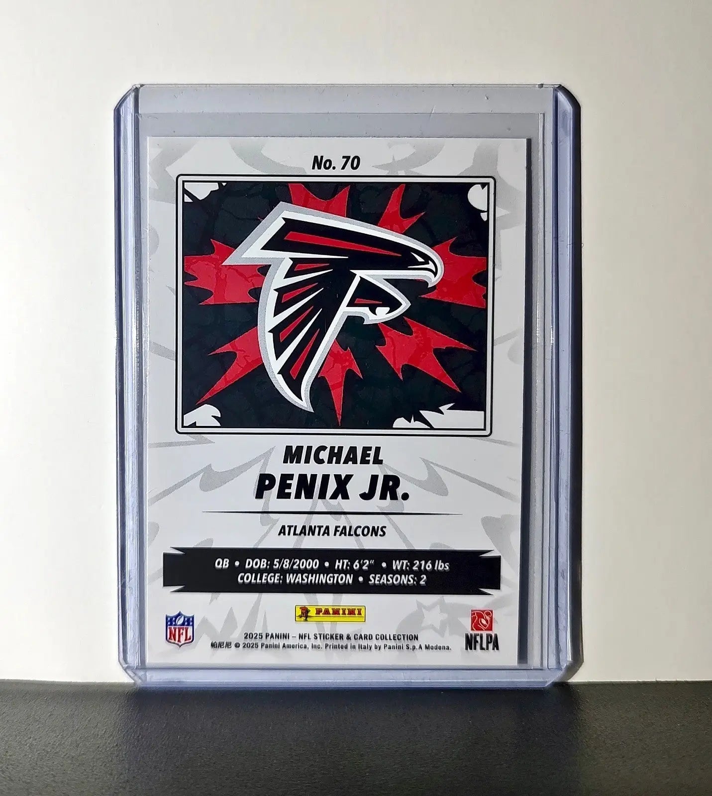 Michael Penix Jr. 2025 Panini NFL #70 Sticker Card Atlanta Falcons