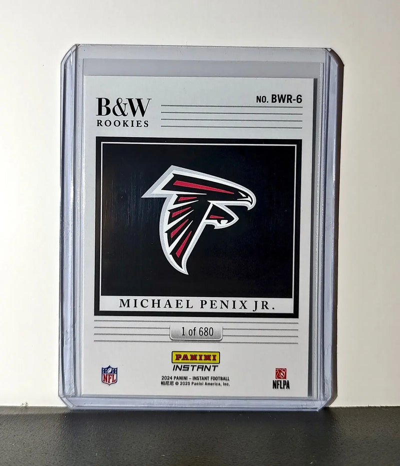 Michael Penix Jr Rookie 2024 Panini NFL 6 Black & White Rookies Falcons 1 of 680 - Football Card Single