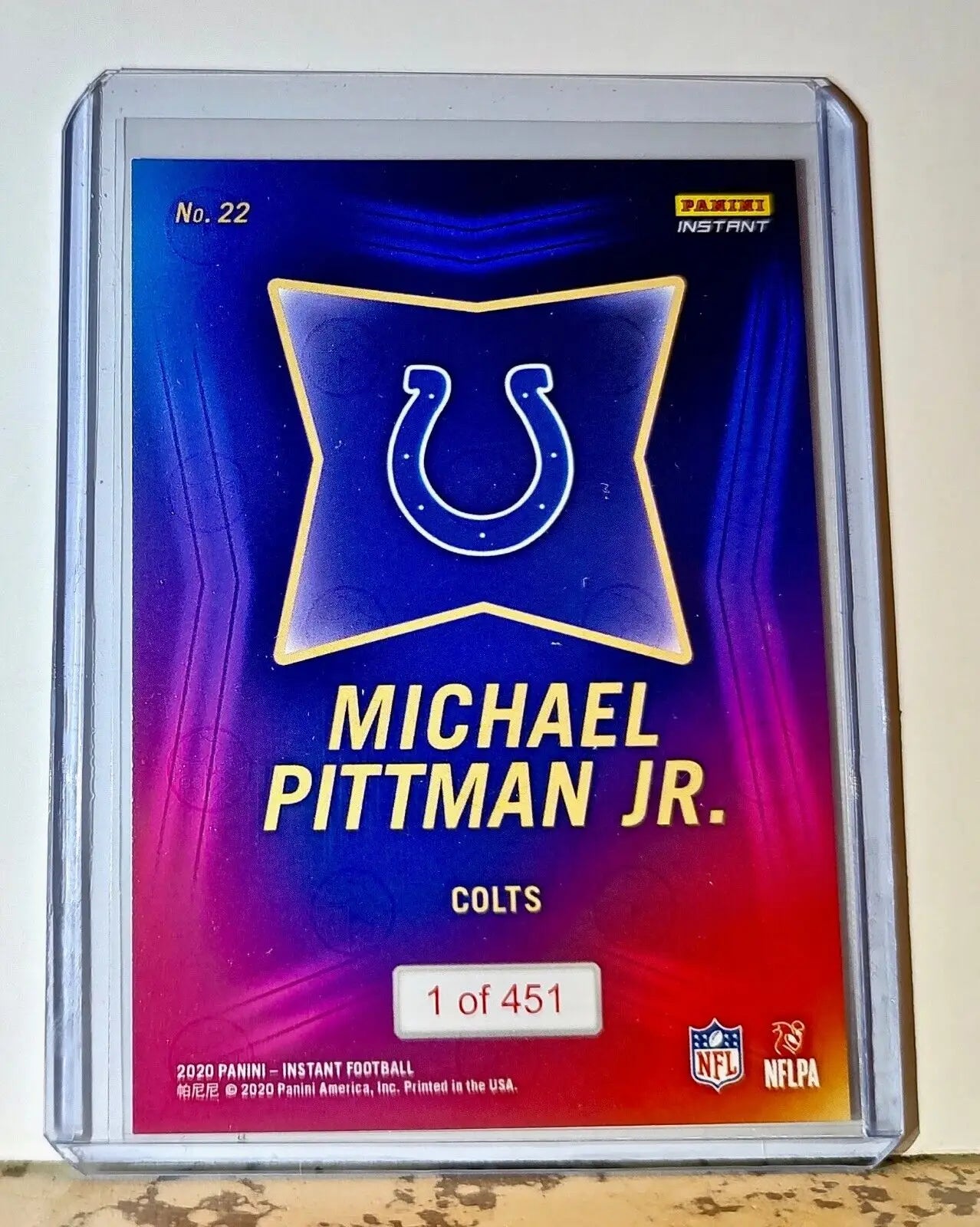 Michael Pittman Jr. 2020 NFL Draft Night NFL #22 Football Card Colts 1 of 451 - Football Card Single