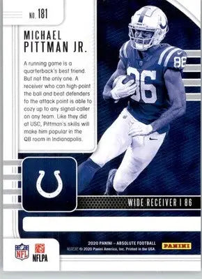 Michael Pittman Jr. - 2020 Panini Absolute - #181 - Retail RC Football - Football Card Single