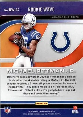 Michael Pittman Jr. - 2020 Panini Playoff - #RW-14 - Rookie Wave Football - Football Card Single