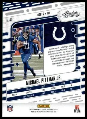 Michael Pittman Jr 2024 Panini Absolute Retail #45 Indianapolis Colts Football - Football Card Single