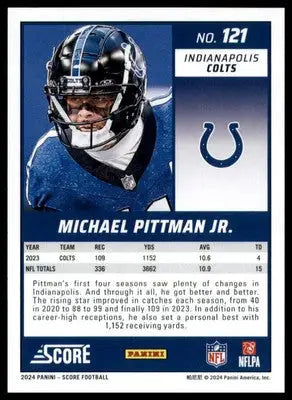 Michael Pittman Jr. 2024 Score #121 Indianapolis Colts - Football Card Single