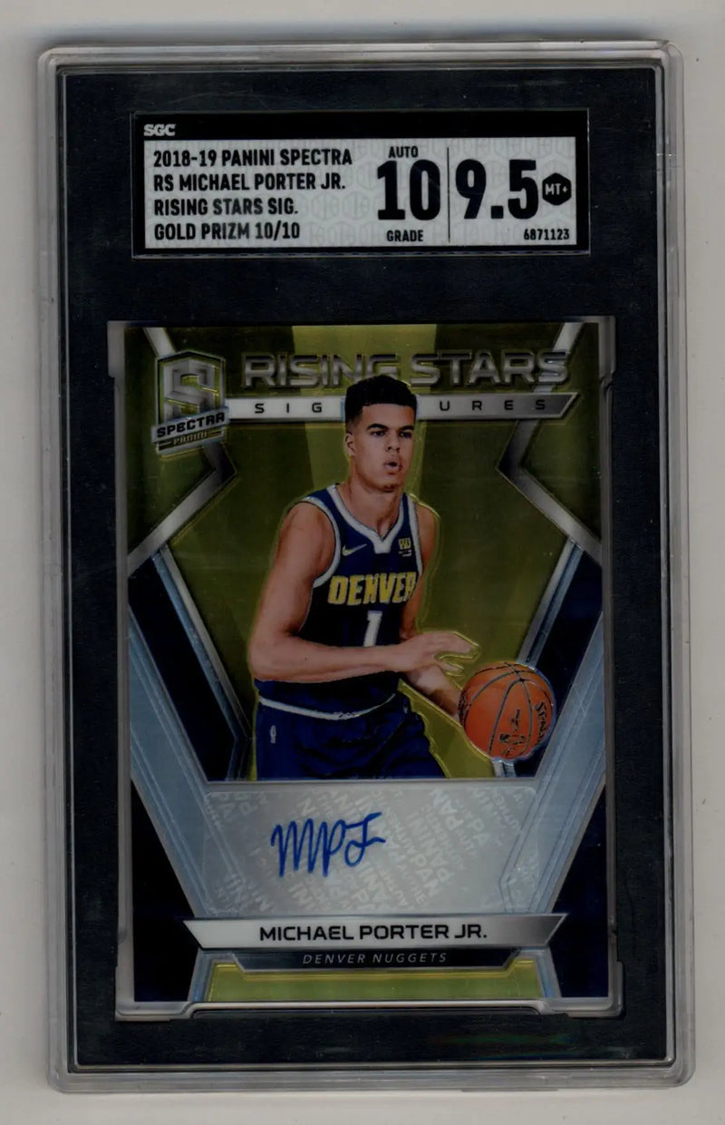 SGC graded 2018-19 Panini Spectra Rising Stars Auto Gold 10/10 basketball card