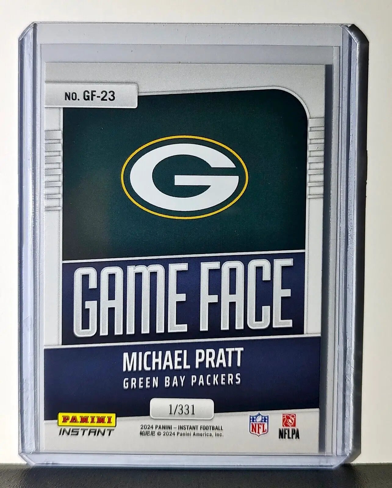 Michael Pratt 2024 Panini Game Face #23 NFL Rookie Card Green Bay Packers 1/331 - Football Card Single
