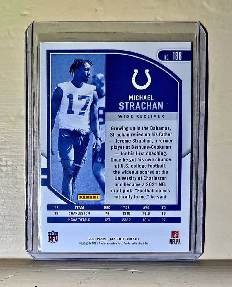 Michael Strachan 2021 Panini NFL Absolute Green Football #188 Rookie Card Colts - Football Card Single