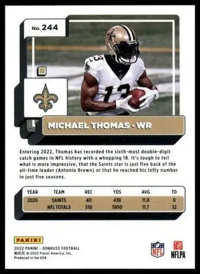 Michael Thomas 2022 Donruss #244 New Orleans Saints - Football Card Single