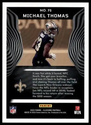 Michael Thomas 2022 Panini Illusions Retail #72 New Orleans Saints - Football Card Single