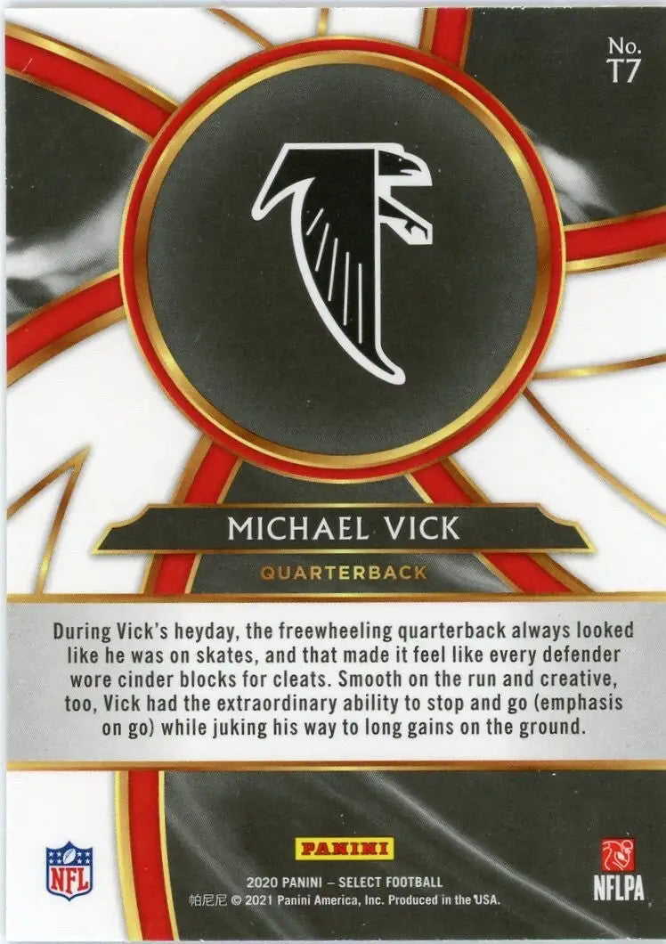 Michael Vick 2020 Select Turbocharged #T7 Atlanta Falcons Football Card NFL