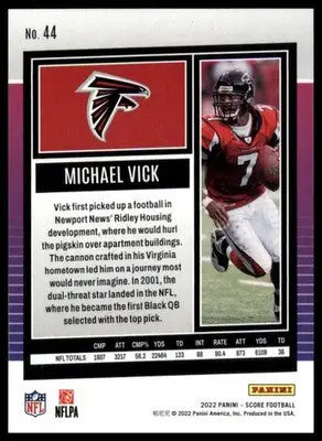 Michael Vick 2022 Score #44 Atlanta Falcons - Football Card Single