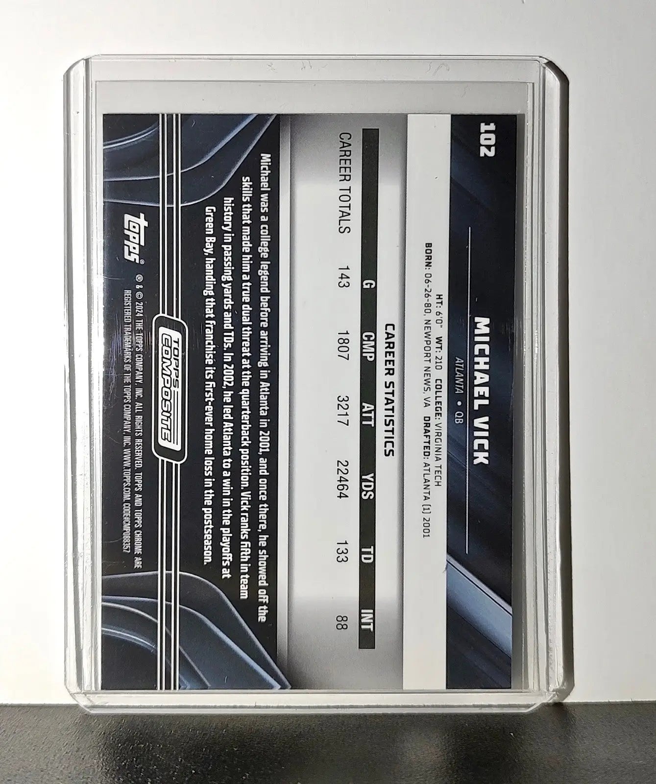 Michael Vick 2023 Topps Chrome Black NFL #102 Football Card Atlanta Falcons - Football Card Single