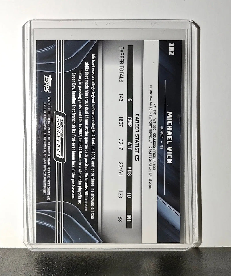 Michael Vick 2023 Topps Chrome Black NFL #102 Football Card Atlanta Falcons - Football Card Single