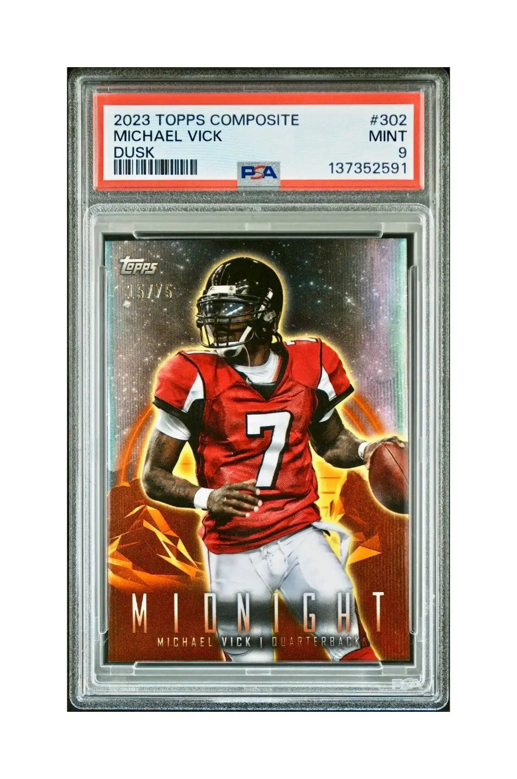 Michael Vick 2023 Topps Midnight 15/75 #302 Dusk PSA 9 Mint