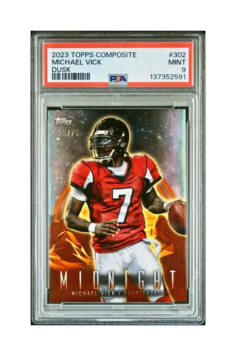 Michael Vick 2023 Topps Midnight 15/75 #302 Dusk PSA 9 Mint