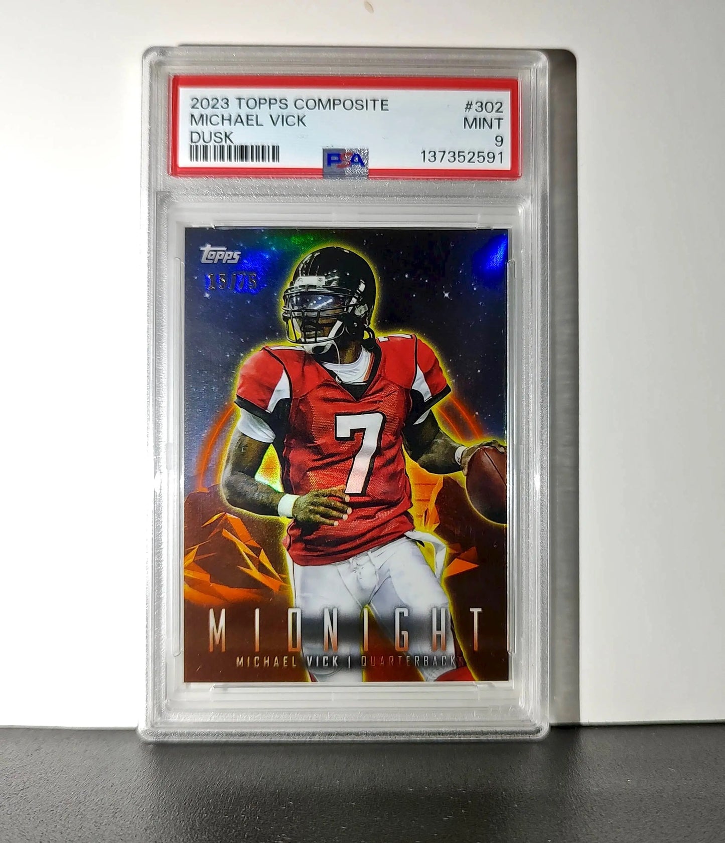 Michael Vick 2023 Topps Midnight 15/75 #302 Dusk PSA 9 Mint