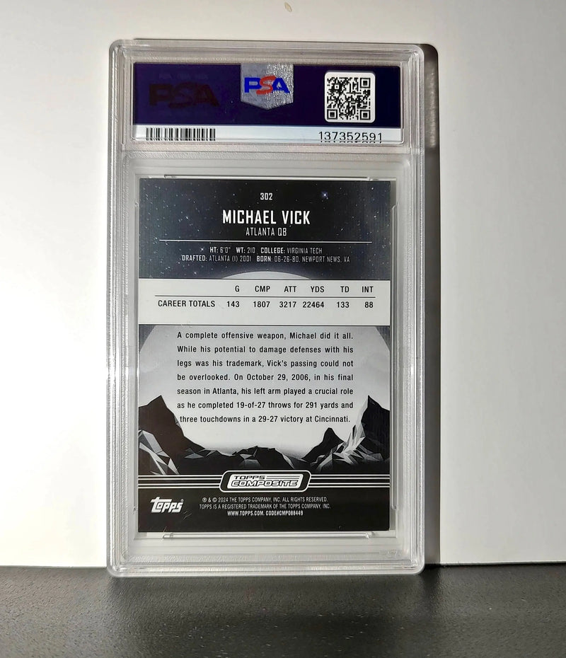 Michael Vick 2023 Topps Midnight 15/75 #302 Dusk PSA 9 Mint
