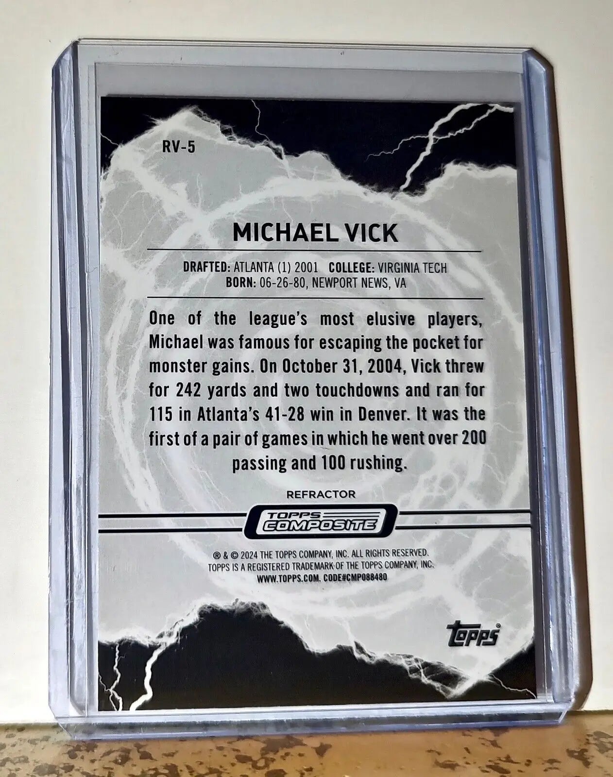 Michael Vick 2023 Topps Resurgence Voltaic #RV-5 Refractor Card Atlanta Falcons - Football Card Single