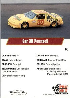 Michael Waltrip’s Car - 1991 Pro Set - #60 - Racing