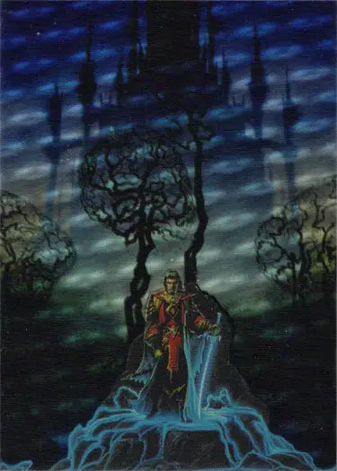 Knight in ornate armor on glowing energy for Michael Whelan Spectra Chase Card