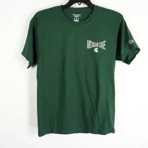 Green Michigan State Champion NCAA men’s t-shirt with two-sided graphic design
