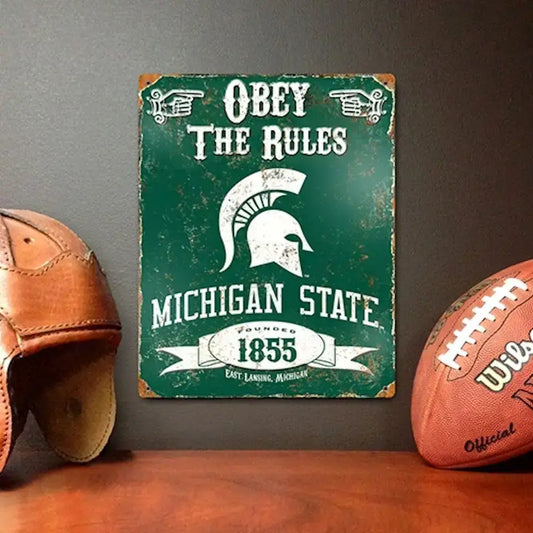 Michigan State Spartans Embossed Metal Vintage Sign - Collectibles