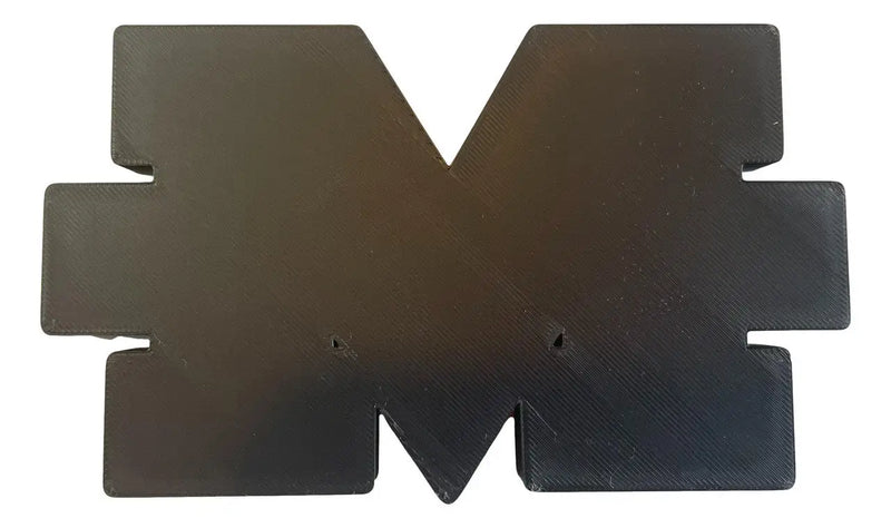 Dark gray M-shaped PLA plastic organizer for Michigan Wolverines wall display