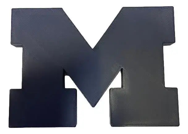 Michigan Wolverines M Logo Sign | 3D Printed NCAA Football Desk & Wall Display