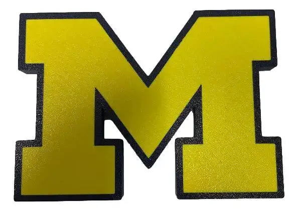 Michigan Wolverines M Logo Sign | 3D Printed NCAA Football Desk & Wall Display
