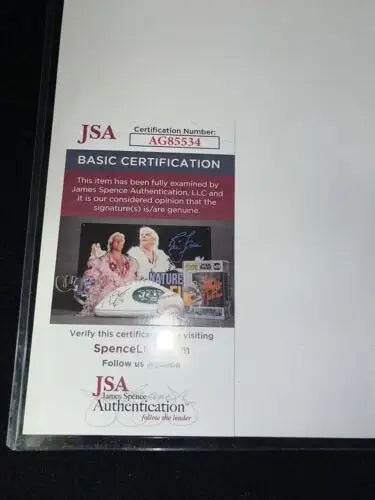 JSA authentication sticker for Mickey Carroll Signed Wizard of Oz Movie Photo 8x10