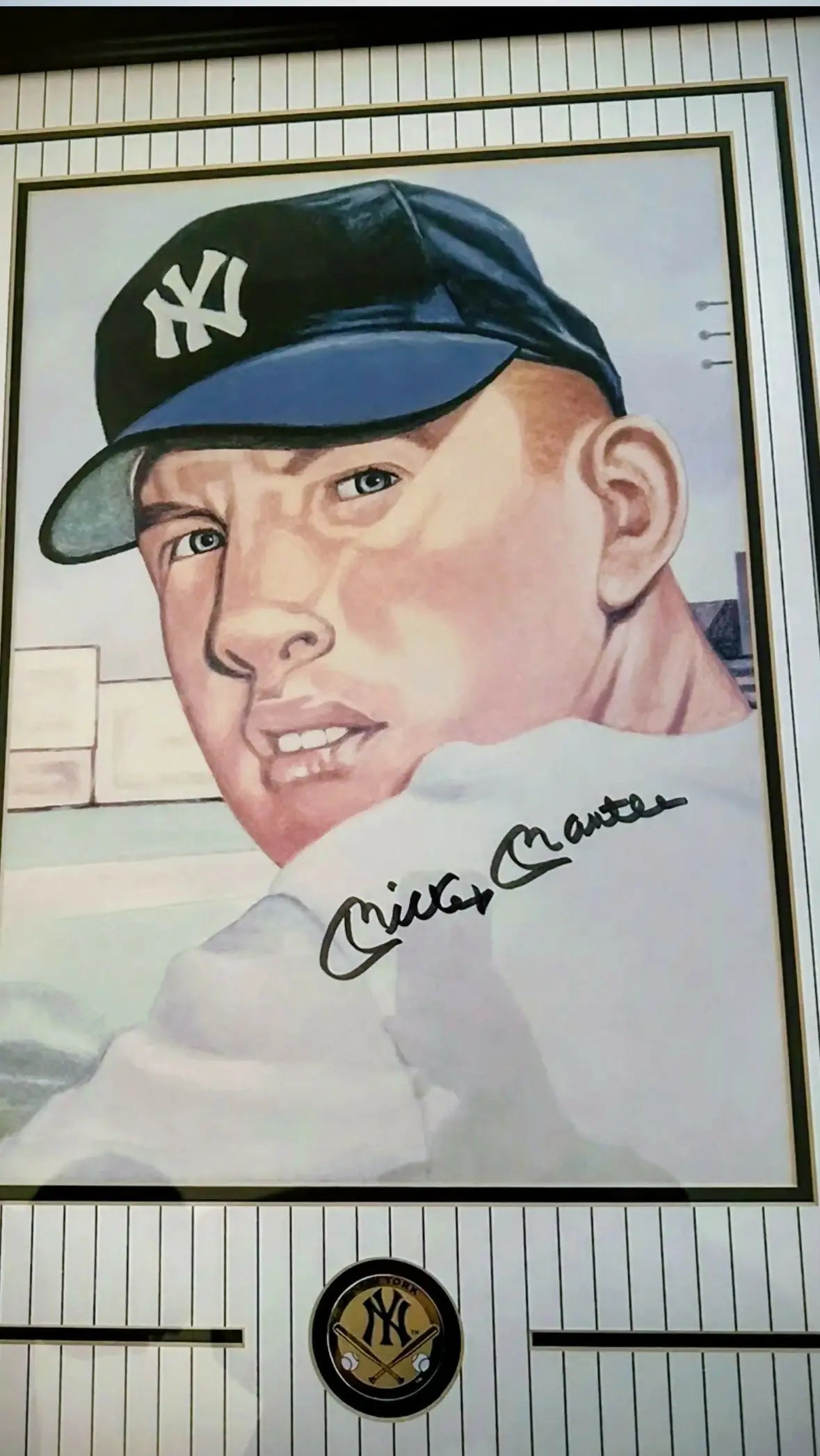 MICKEY MANTLE AUTOGRAPH RARE VERY LARGE 16X20 FRAMED PIC W/ CERT AUTHENTICITY GUARANTEED NY YANKEES HALL OF FAME