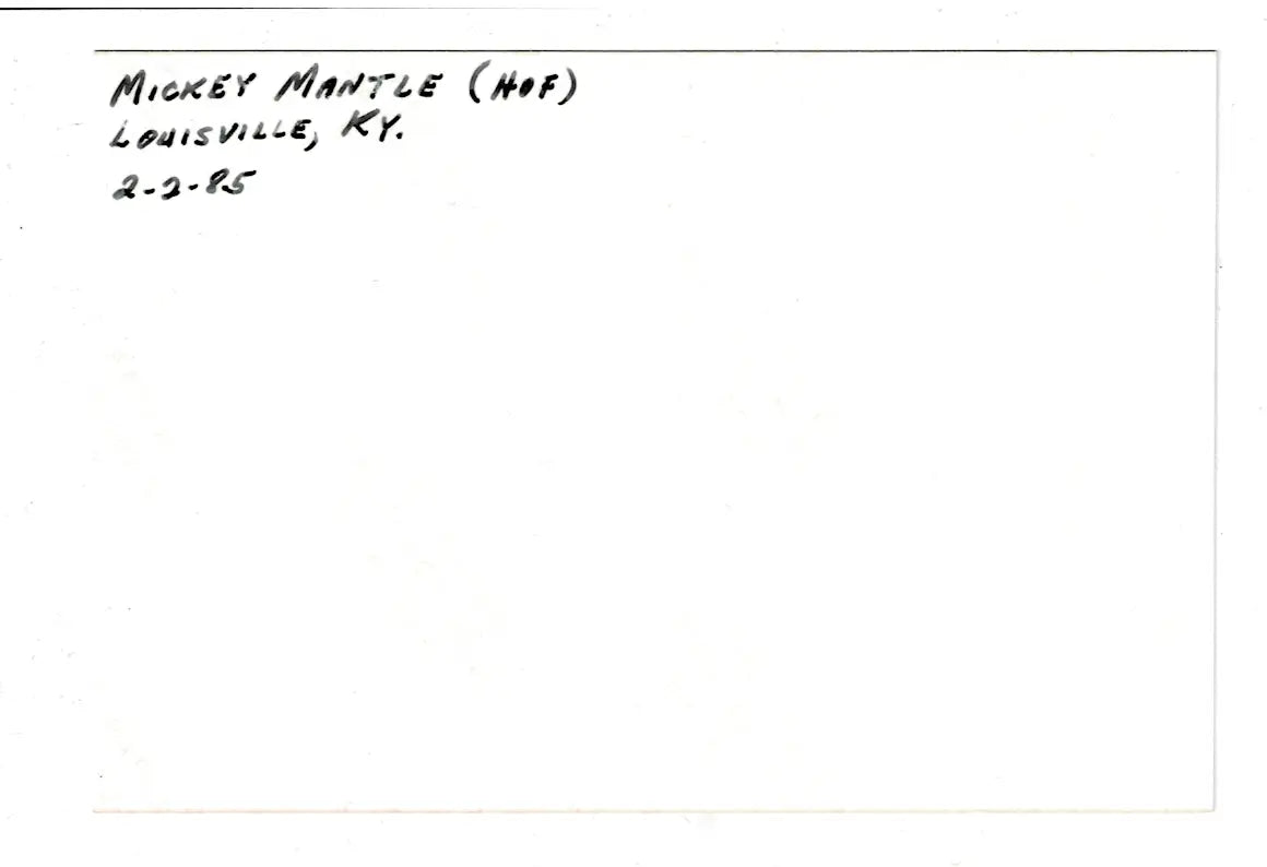 Mickey Mantle Feb 1985 Authentic Type 1 Photo Personal Snapshot Louisville KY - Sports Memorabilia