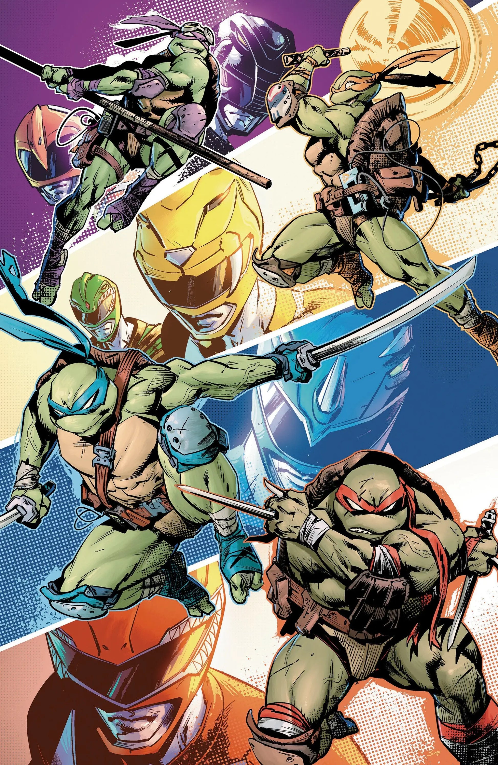 Mighty Morphin Power Rangers/Teenage Mutant Ninja Turtles III #4 L 1:5 Variant Edition (Full Art Cardstock Ossio)