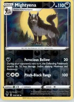 Mightyena - SWSH04: Vivid Voltage - 104/185 - Reverse Holo LP - Pokémon Card Single