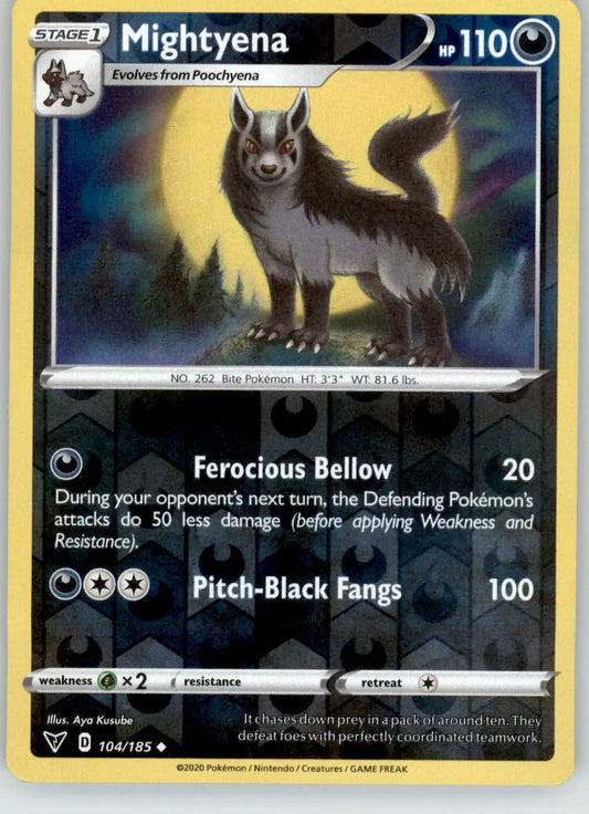 Mightyena - Vivid Voltage - 104/185 - Reverse Holo LP Pokemon - Pokémon Card Single