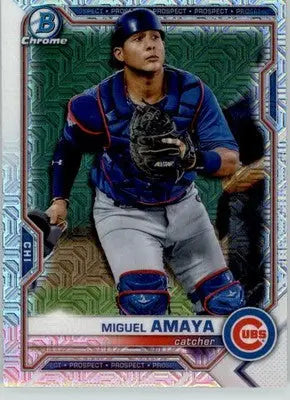 Miguel Amaya - 2021 Bowman - #BCP-148 - Chrome Prospects Mojo Refractor Baseball - Baseball Card Single