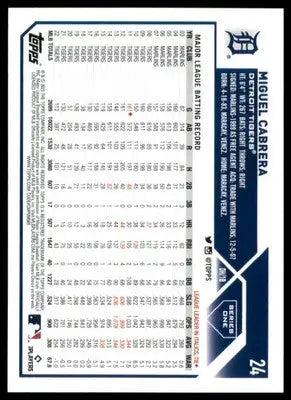 Miguel Cabrera 2023 Topps #24 Detroit Tigers - Baseball Card Single
