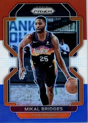 Mikal Bridges - 2021-22 Panini Prizm - #27 - Red White and Blue Basketball - Basketball Card Single