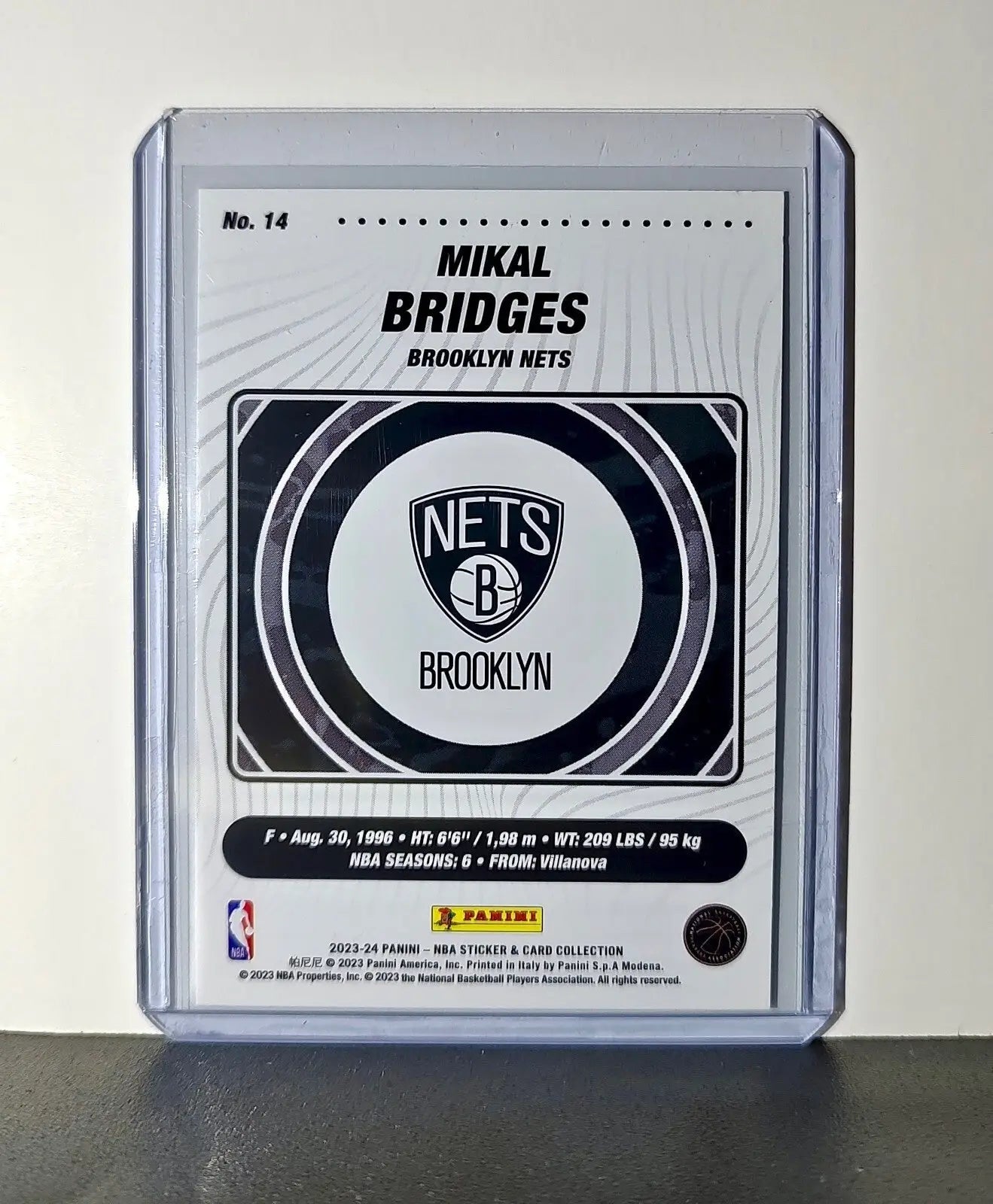Mikal Bridges 2023-24 Panini NBA #14 Sticker Card Brooklyn Nets - Basketball Card Single