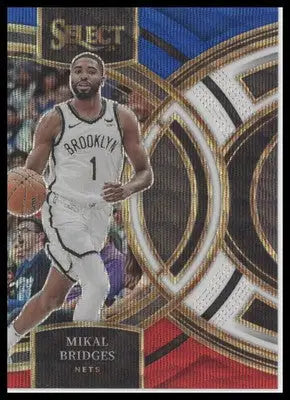 Mikal Bridges 2023-24 Panini Select Red White Blue Wave #167 Brooklyn Nets - Basketball Card Single