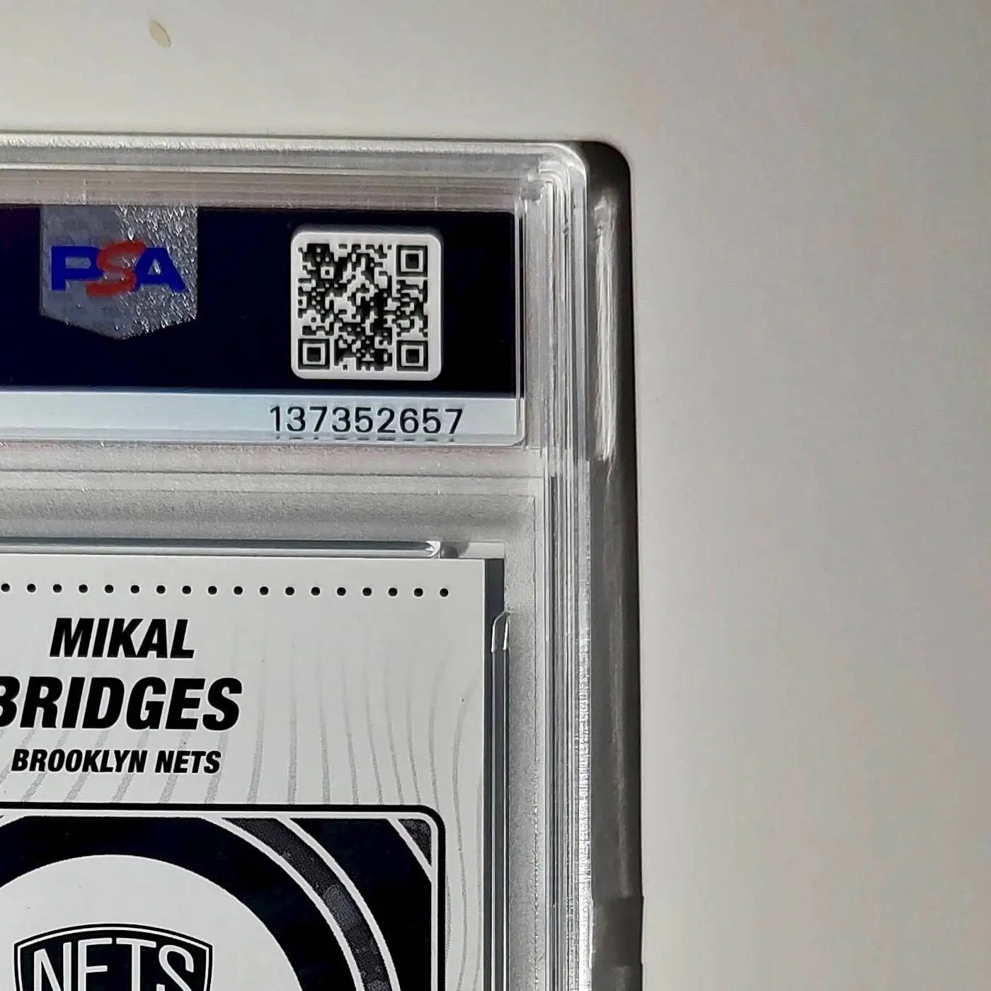 Mikal Bridges 2023-24 Panini Sticker Cards #14 042/200 Blue Foil PSA 8 NM-MT