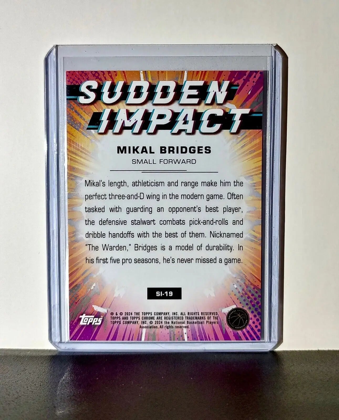 Mikal Bridges 2023-24 Topps Chrome NBA #SI-19 Card Sudden Impact Refractor Card - Basketball Card Single