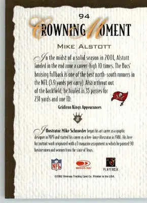 Mike Alstott - 2002 Donruss Gridiron Kings - #94 - Football - Football Card Single