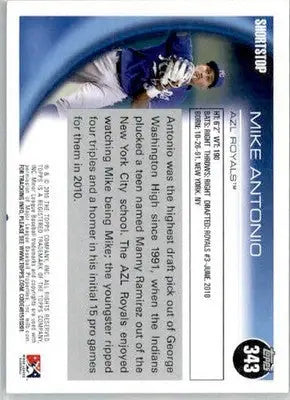 Mike Antonio - 2010 Topps Pro Debut - #343 - AUTO Baseball - Baseball Card Single